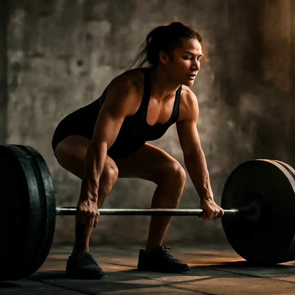 Persona levantando barra en un gimnasio funcional